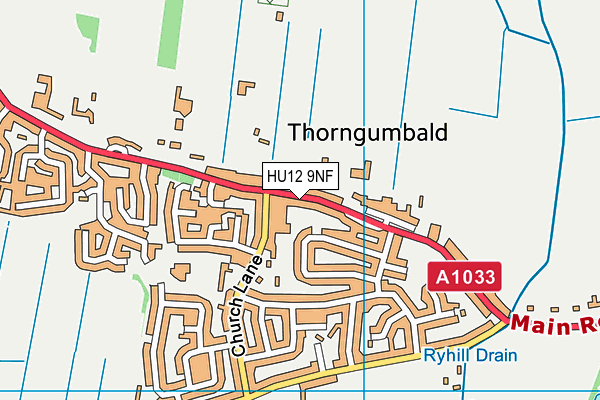 HU12 9NF map - OS VectorMap District (Ordnance Survey)