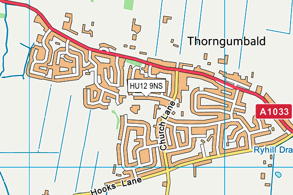 HU12 9NS map - OS VectorMap District (Ordnance Survey)