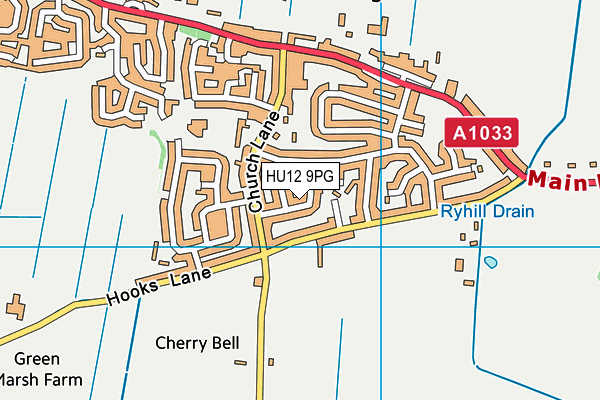 HU12 9PG map - OS VectorMap District (Ordnance Survey)