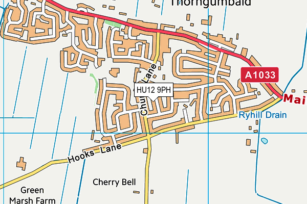 HU12 9PH map - OS VectorMap District (Ordnance Survey)