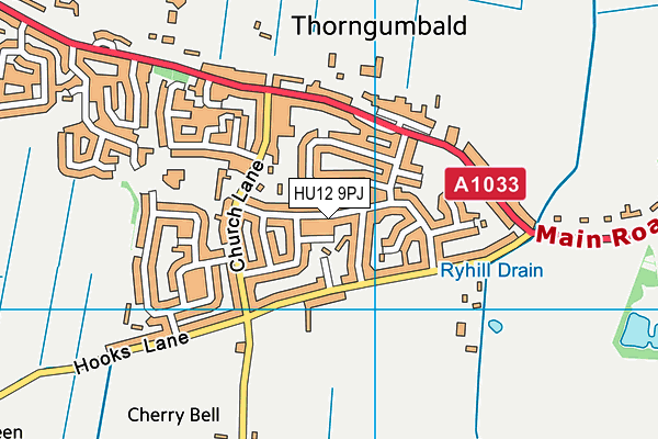 HU12 9PJ map - OS VectorMap District (Ordnance Survey)