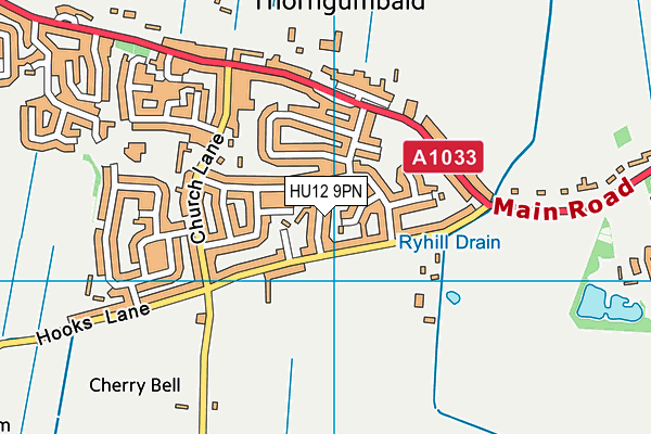 HU12 9PN map - OS VectorMap District (Ordnance Survey)