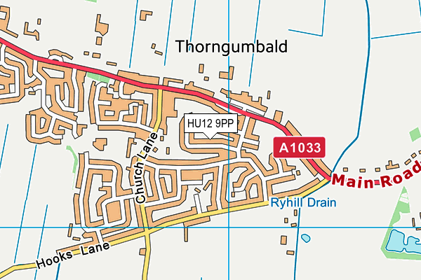 HU12 9PP map - OS VectorMap District (Ordnance Survey)