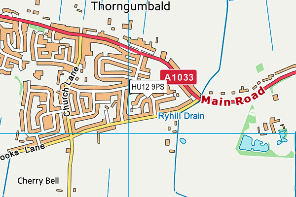 HU12 9PS map - OS VectorMap District (Ordnance Survey)