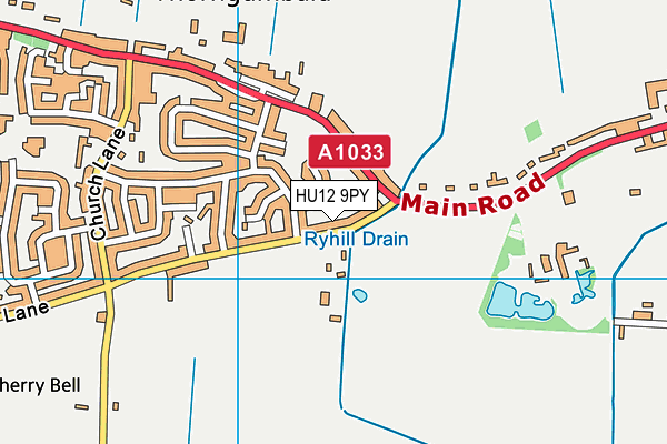 HU12 9PY map - OS VectorMap District (Ordnance Survey)