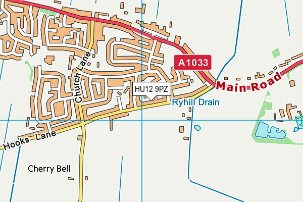 HU12 9PZ map - OS VectorMap District (Ordnance Survey)