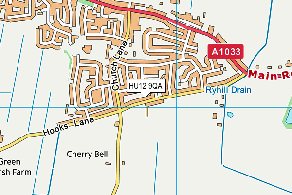 HU12 9QA map - OS VectorMap District (Ordnance Survey)