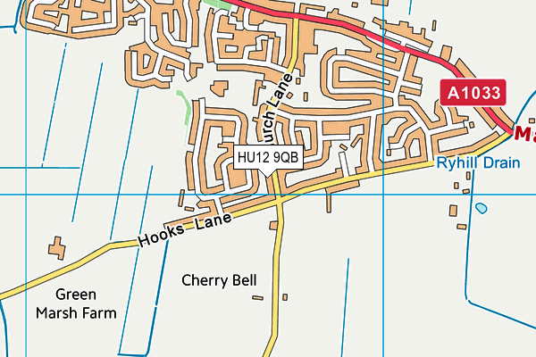 HU12 9QB map - OS VectorMap District (Ordnance Survey)