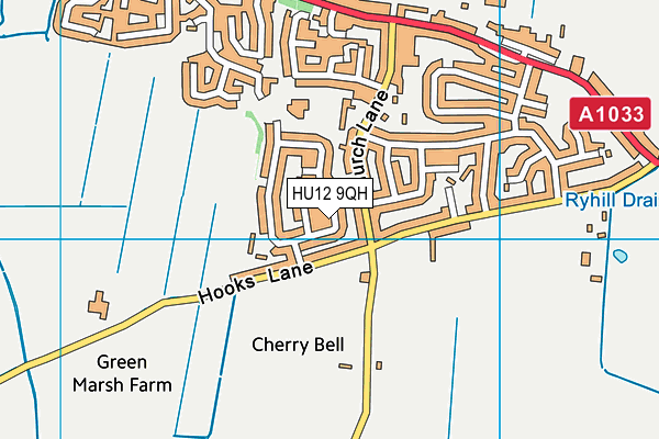 HU12 9QH map - OS VectorMap District (Ordnance Survey)