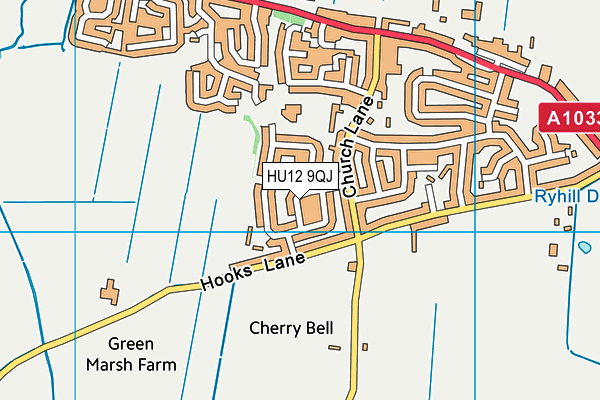 HU12 9QJ map - OS VectorMap District (Ordnance Survey)