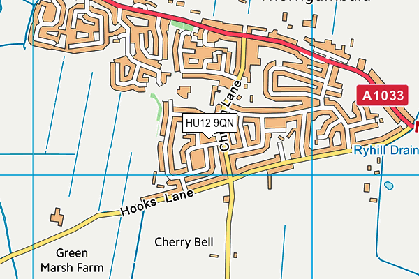 HU12 9QN map - OS VectorMap District (Ordnance Survey)