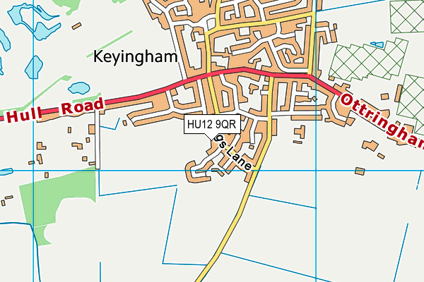 HU12 9QR map - OS VectorMap District (Ordnance Survey)