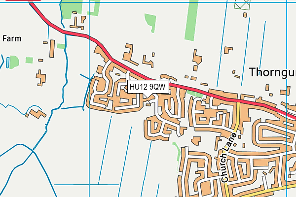 HU12 9QW map - OS VectorMap District (Ordnance Survey)