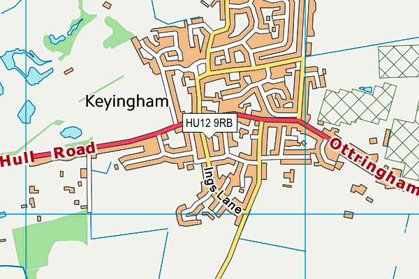 HU12 9RB map - OS VectorMap District (Ordnance Survey)