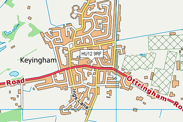 HU12 9RF map - OS VectorMap District (Ordnance Survey)