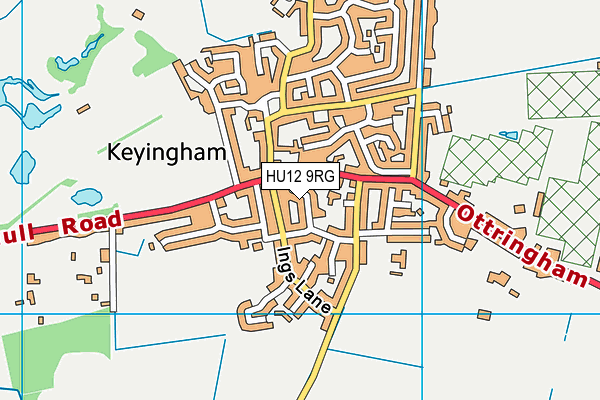 HU12 9RG map - OS VectorMap District (Ordnance Survey)