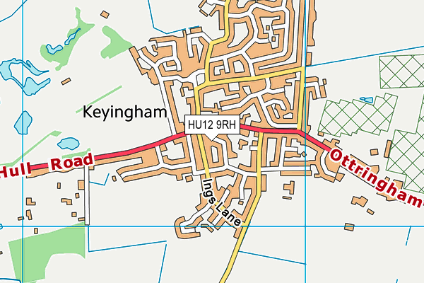 HU12 9RH map - OS VectorMap District (Ordnance Survey)