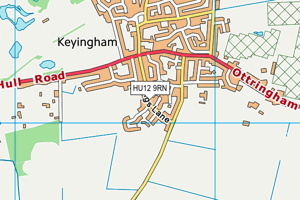 HU12 9RN map - OS VectorMap District (Ordnance Survey)