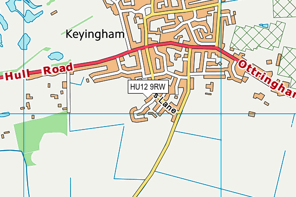 HU12 9RW map - OS VectorMap District (Ordnance Survey)