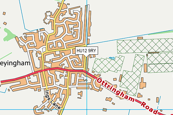 HU12 9RY map - OS VectorMap District (Ordnance Survey)