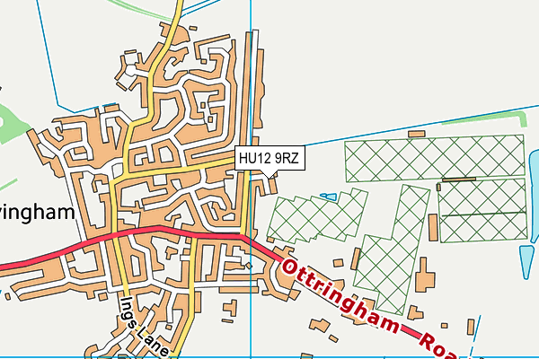 HU12 9RZ map - OS VectorMap District (Ordnance Survey)