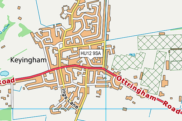 HU12 9SA map - OS VectorMap District (Ordnance Survey)