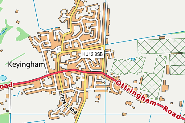 HU12 9SB map - OS VectorMap District (Ordnance Survey)