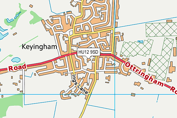 HU12 9SD map - OS VectorMap District (Ordnance Survey)