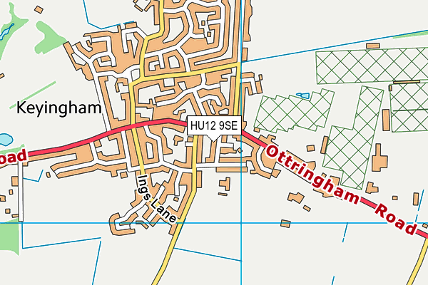 HU12 9SE map - OS VectorMap District (Ordnance Survey)