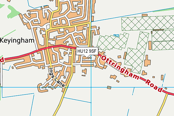 HU12 9SF map - OS VectorMap District (Ordnance Survey)