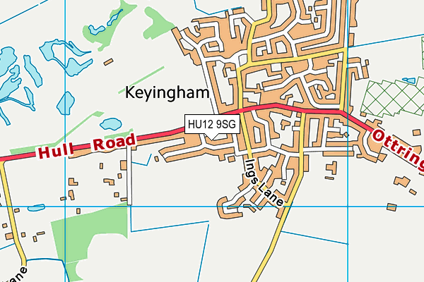 HU12 9SG map - OS VectorMap District (Ordnance Survey)