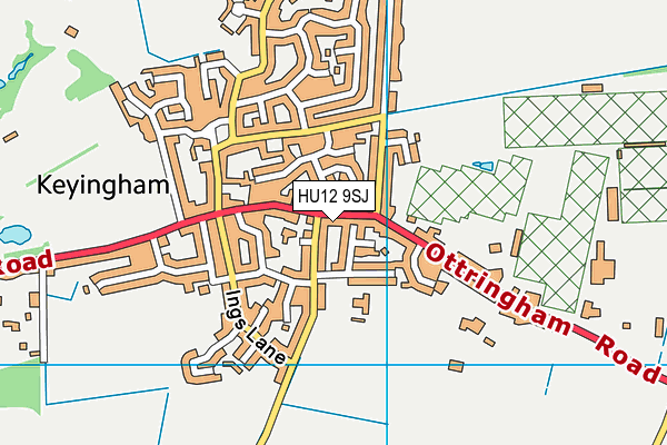 HU12 9SJ map - OS VectorMap District (Ordnance Survey)