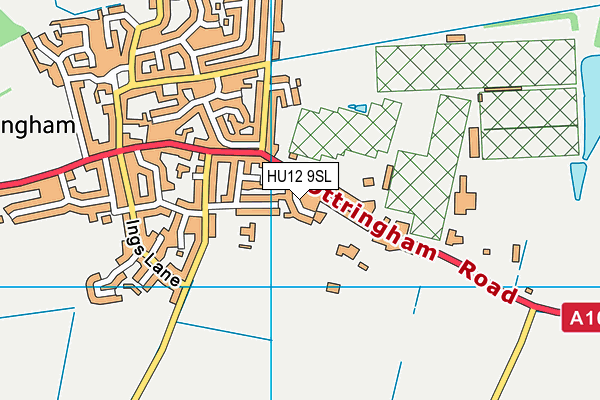 HU12 9SL map - OS VectorMap District (Ordnance Survey)
