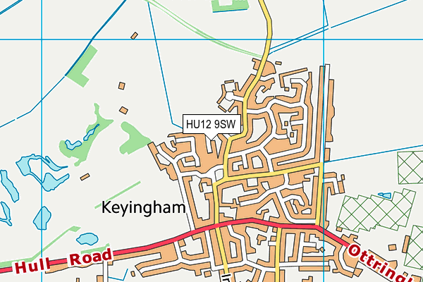 HU12 9SW map - OS VectorMap District (Ordnance Survey)