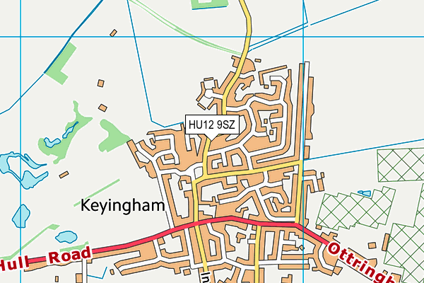 HU12 9SZ map - OS VectorMap District (Ordnance Survey)