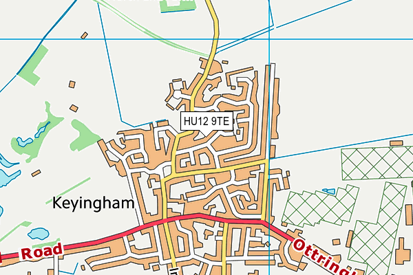 HU12 9TE map - OS VectorMap District (Ordnance Survey)