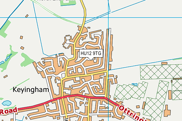 HU12 9TG map - OS VectorMap District (Ordnance Survey)