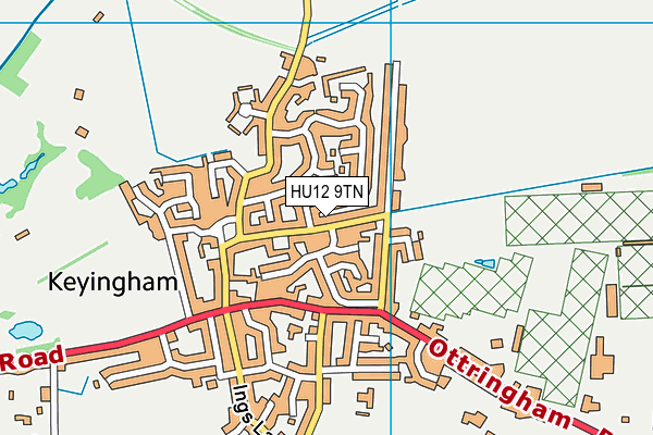 HU12 9TN map - OS VectorMap District (Ordnance Survey)