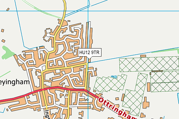 HU12 9TR map - OS VectorMap District (Ordnance Survey)