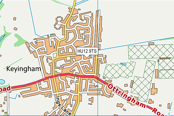 HU12 9TS map - OS VectorMap District (Ordnance Survey)