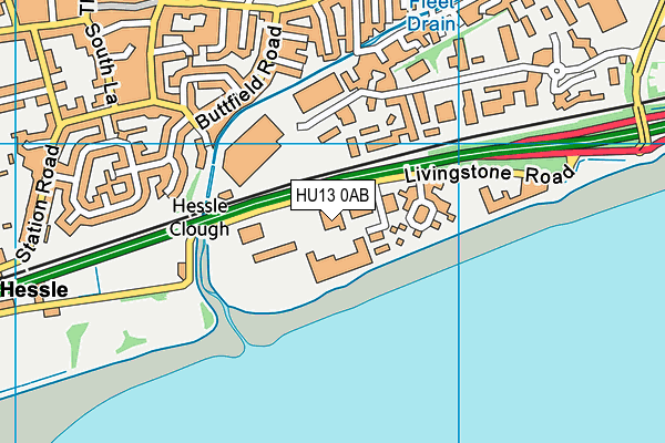 HU13 0AB map - OS VectorMap District (Ordnance Survey)