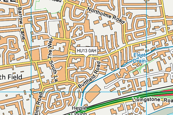 HU13 0AH map - OS VectorMap District (Ordnance Survey)