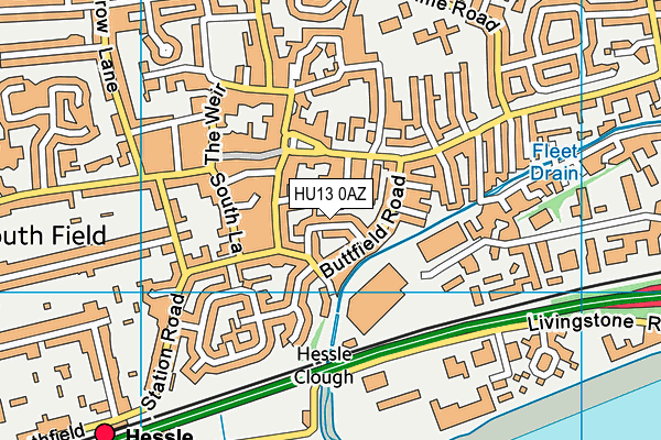 HU13 0AZ map - OS VectorMap District (Ordnance Survey)