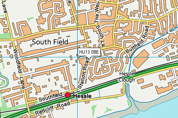 HU13 0BE map - OS VectorMap District (Ordnance Survey)