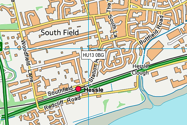 HU13 0BG map - OS VectorMap District (Ordnance Survey)