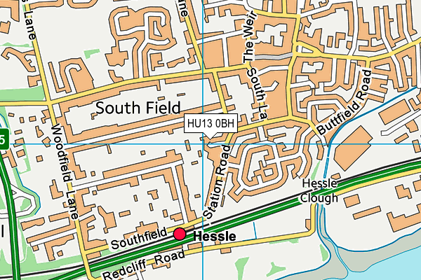 HU13 0BH map - OS VectorMap District (Ordnance Survey)