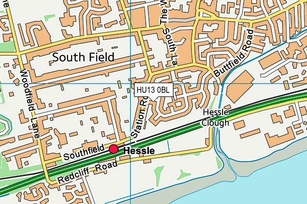 HU13 0BL map - OS VectorMap District (Ordnance Survey)