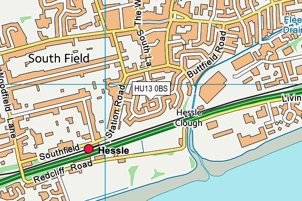 HU13 0BS map - OS VectorMap District (Ordnance Survey)