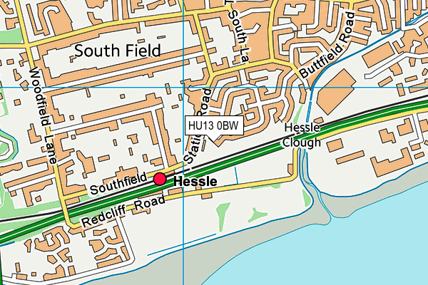 HU13 0BW map - OS VectorMap District (Ordnance Survey)