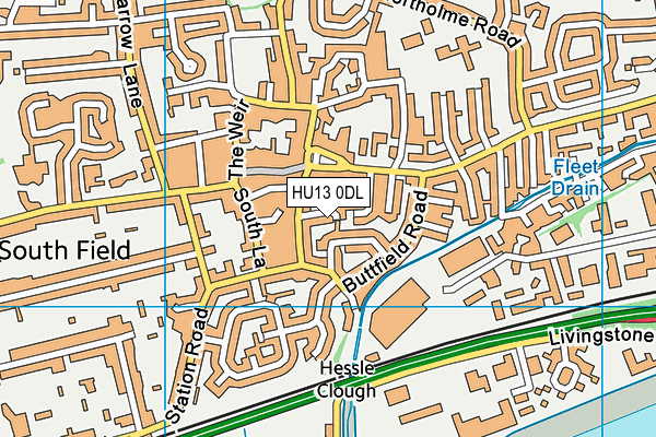 HU13 0DL map - OS VectorMap District (Ordnance Survey)
